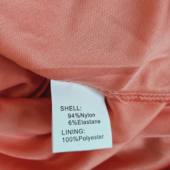 NWOT Meetjen Women's Vintage Floral Lace Asymmetrical Hem Coral Cocktail Dress - Picture 8 of 12